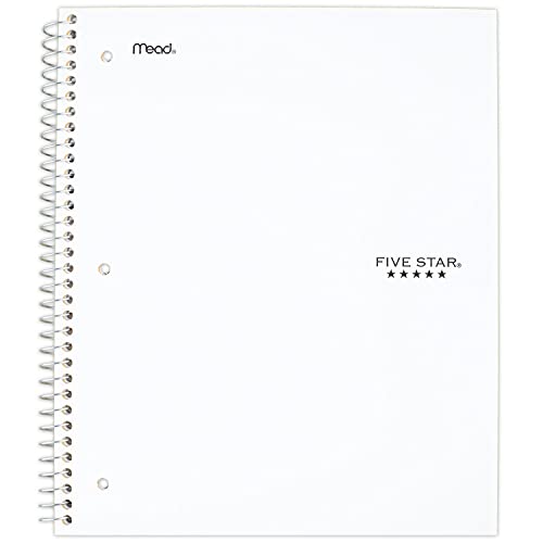 Five Star Spiral Notebook, 1 Subject, College Ruled Paper, 100 Sheets, 11