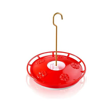 SEDLAV 12 oz Hummingbird Feeder - Outdoor Window Bird Feeder with 5 Red Feeding Ports & Frame Design to Rest & Drink, Built-in Ant Moat & Stainless Steel Hook