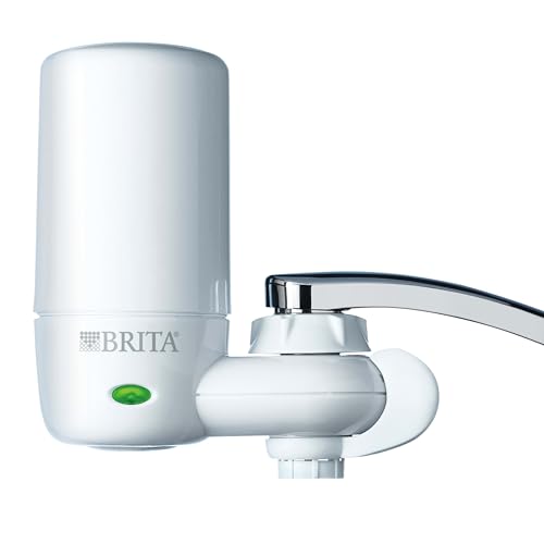 Brita Faucet Mount System, Water Faucet Filtration System with Filter Change Reminder, Reduces Lead, Made Without BPA, Fits Standard Faucets Only, Elite Advanced, White, Includes 1 Replacement Filter