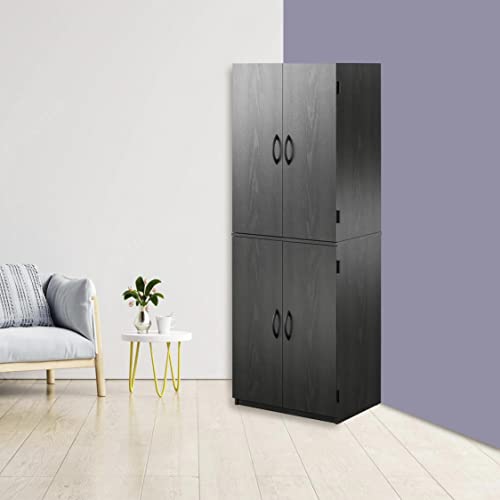 SEDLAV Storage Cabinet, 4-Door, (60in-h) (Black Oak)