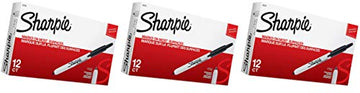 Sharpie 32701 Retractable Permanent Markers, Fine Point, 12 Ct, black - 3 Pack