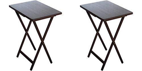 Mainstays (2-Pack) Folding TV Tray Table Set in Walnut
