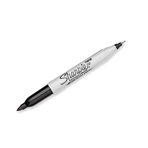 Sharpie Twin Tip Fine Point and Ultra Fine Point Permanent Markers, 2 Black Marker