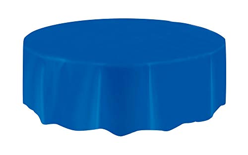 Round Plastic Table Cover - 84", Royal Blue, 1 Pc