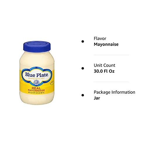 Blue Plate Real Mayonnaise, 30 Ounce Jar-SET OF 2 New (One-Pack)