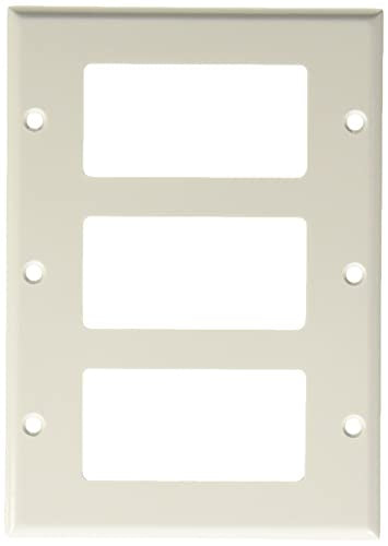 Leviton 80411-W 3-Gang Decora/GFCI Device Decora Wallplate, Standard Size, Thermoset, Device Mount, White