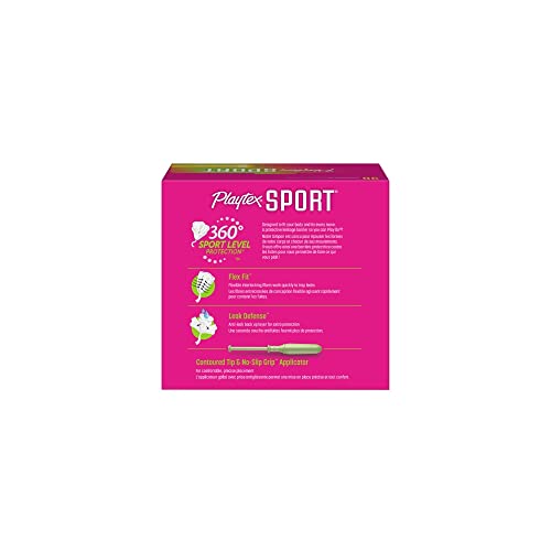 Playtex Sport Unscented, Super Plus, 36 Plastic Tampons (Pack of 2)
