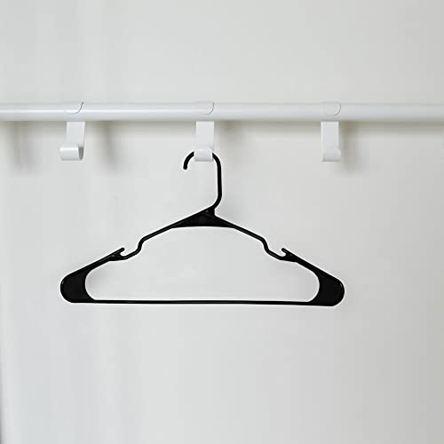 SEDLAV Black Hangers Set with Built-in Shoulder Grooves – Reinforced Plastic Edges for Stability and Support, Slim Design, Plastic Smooth Edges for Hanging Thin Strap Shirts, t-Shirts, Blouses