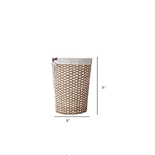 SEDLAV Laundry Basket, Large Wicker Laundry Hamper with Liner - Round Hampers For Laundry, Wicker Laundry Baskets, Braided Seagrass Round Laundry Hamper