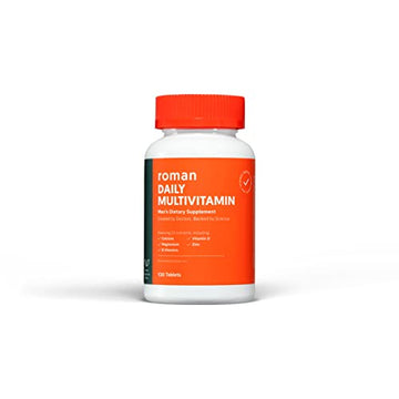 Roman Daily Multivitamin for Men | Supports Physical Activity, Brain + Heart Health, and Immune System with 23 Key Nutrients Including Calcium, Magnesium, and Zinc | 60-Day Supply (120 Tablets)