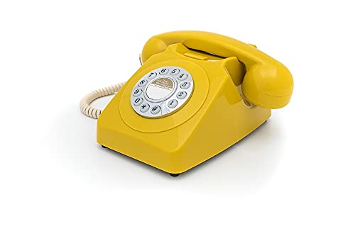 GPO Retro GPO746DPBMS 746 Desktop Push Button Telephone - Mustard