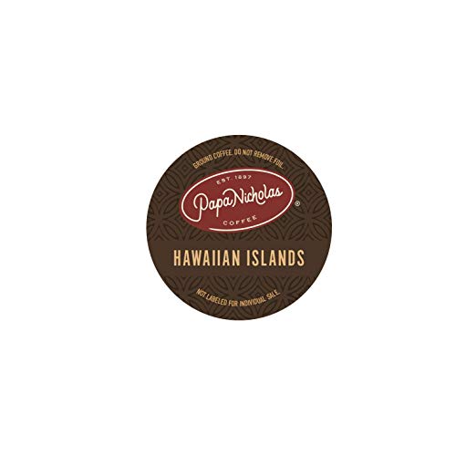 Papanicholas Coffee Single Serve Coffee Cups, Fits Keurig K Cup Brewers, Coffee Pods Hawaiian Islands Blend,12 Ounce