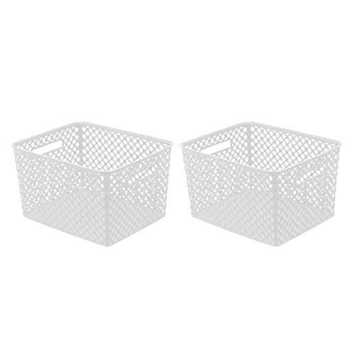 Starplast LARGE DECORATIVE BASKET 2PK, WHITE