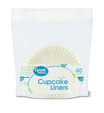 Great Value Jumbo White Cupcake Liners 160 count