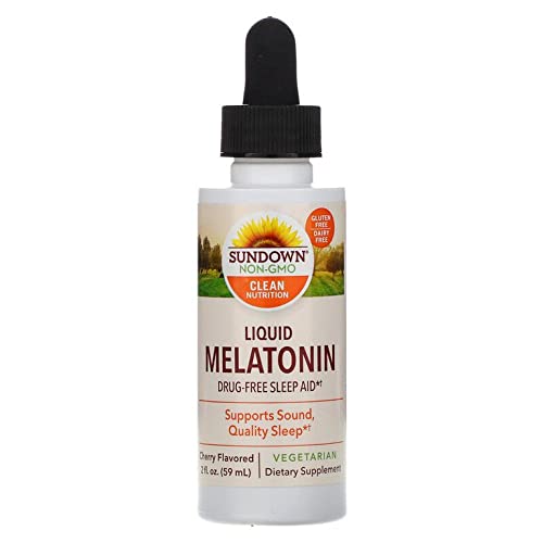 Sundown Naturals Melatonin Liquid Cherry, 2 oz (Pack of 2)