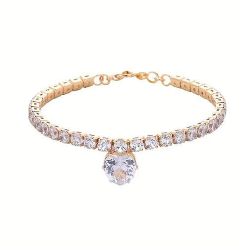 SEDLAV Rhinestone Dog Collars - Diamond Crystal Bling Necklace Cat Collars - Lightweight, Comfortable, Adjustable for Various Sizes of Cats/Dogs - Silver-Plated Alloy Buckle with Rhinestone Pendant