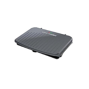 George Foreman 9-Serving Classic Plate Electric Indoor Grill and Panini Press, Gray, GRS120GT