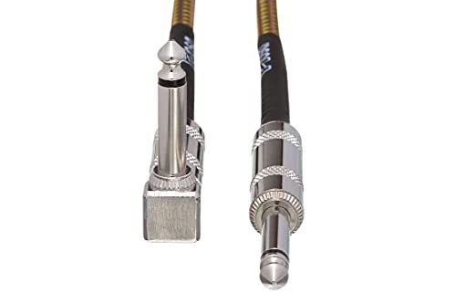 Hosa GTR-518 Straight to Right Angle Tweed Guitar Cable, 18 Feet