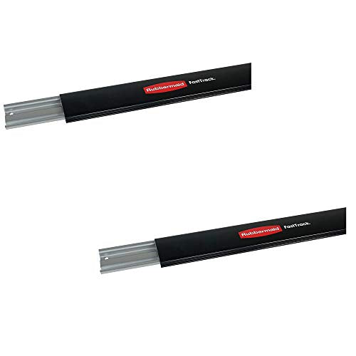 Rubbermaid 1784415 Fast Track Home/Garage 48 Inch Heavy Duty Steel Horizontal Wall Mounted Storage Rail (2 Pack)