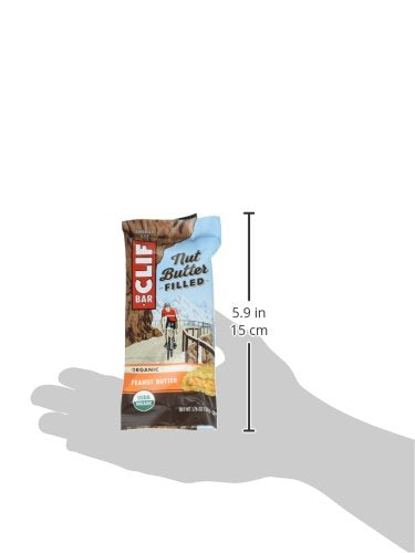 CLIF Nut Butter Bar - Organic Snack Bars - Peanut Butter - Organic - Plant Protein - Non-GMO  (1.76 Ounce Protein Snack Bars, 12 Count)