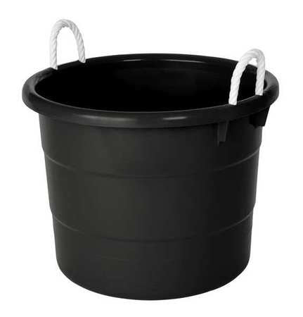 2 set- GRAINGER APPROVED Storage Tub with/Rope Handles, 18 Gal, Black