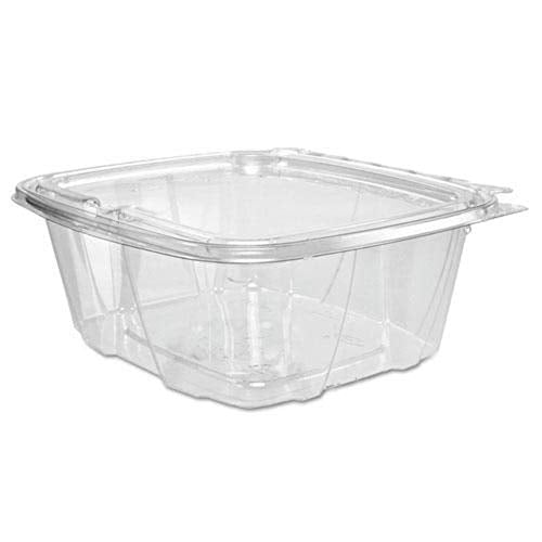 Dart 32 oz ClearPac SafeSeal Tamper-Evident Clear PET Plastic Container with Hinged Flat Lid, CH32DEF (200 Count)