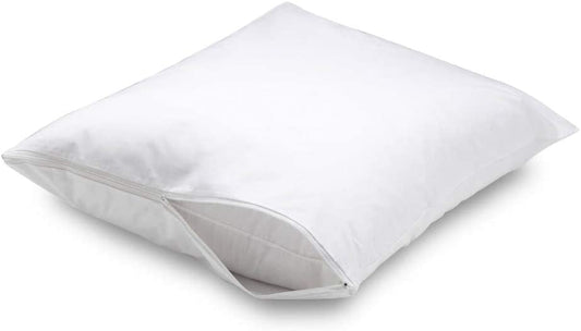 Ultra-Soft Cotton King/Queen Size Zippered Pillow Protector (2, King)