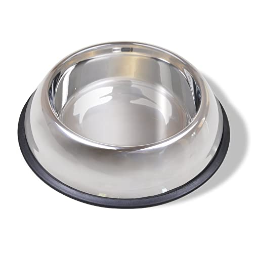 SEDLAV Stainless Steel Dog Bowl with Anti-Skid Rubber Base for Medium/Large Pet, Perfect Dish, Pets Feeder Bowl and Water (1 Stainless Steel Dog Bowl)