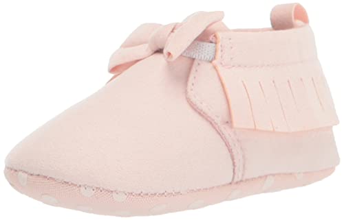 Gerber Baby Moccasins Crib Shoes Newborn Infant Neutral Boys Girls, Pink Fringe, 3 6 Months Unisex