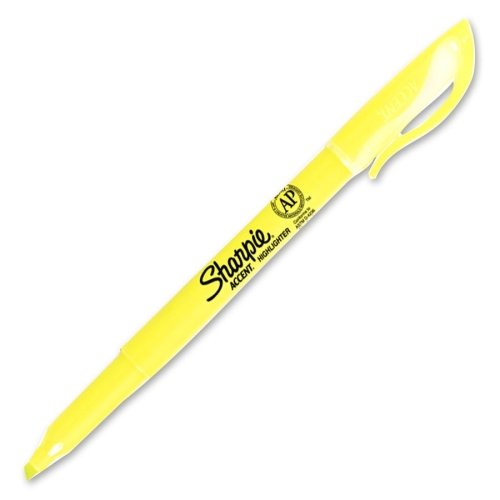 Sharpie Accent Pocket Highlighter - Chisel Marker Point Style - Fluorescent Yellow Ink - 12 / Box