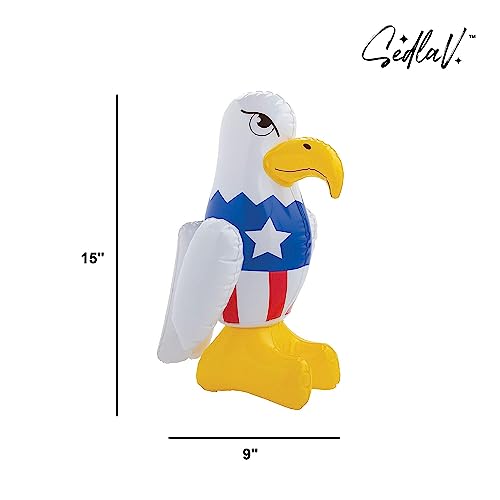 SEDLAV 4th of July Pool Floats - Inflatable Mini Patriotic Eagles in Red, White, and Blue - 9