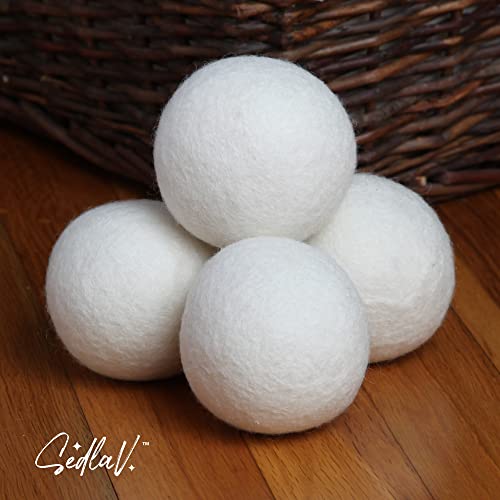 SEDLAV Wool Dryer Balls for Dryer Wool Dryer Balls - Wool Laundry Balls for Dryer, Wool Dryer Balls Laundry Reusable, Natural Reusable Fabric Softener & Wrinkle Reducer – Chemical Free (12)