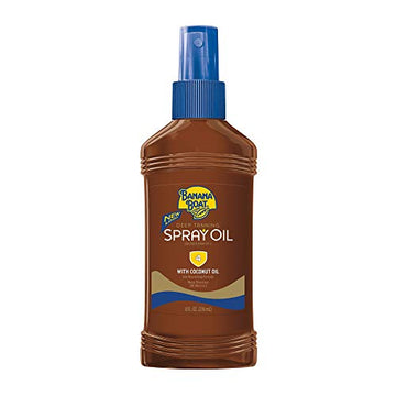 Banana Boat Sunscreen Dark Tanning Oil with Carrot and Banana Extract Sun Care Sunscreen Spray- SPF 4, 8 Ounce (Pack of 3)