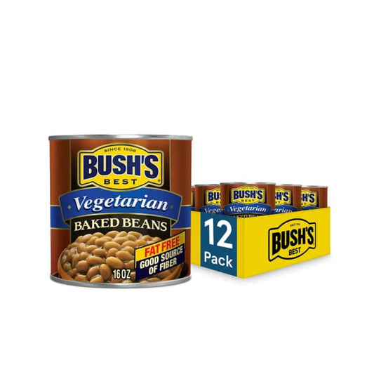 Bush's Best Vegetarian Fat Free Baked Beans 16 oz (Pack of 12)