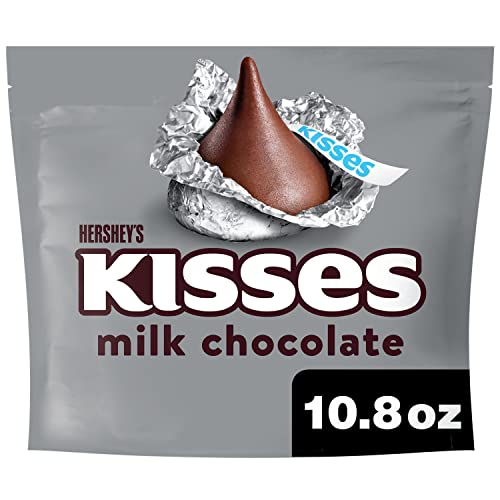 HERSHEY'S KISSES Milk Chocolate Silver foil, Individually Wrapped, Gluten Free Candy Share Pack, 10.8 oz