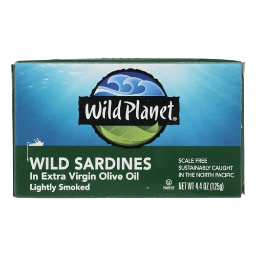 Wild Planet Wild Sardines in Extra Virgin Olive Oil (12x4.375oz) (Value Bulk Multi-Pack)