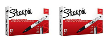 Sharpie Twin Tip Fine Point and Ultra Fine Point Permanent Markers, 2 Black Marker