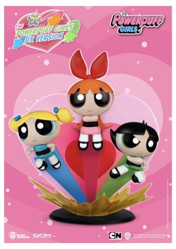 Beast Kingdom The Powerpuff Girls: The Girls DAH-055DX Dynamic 8ction Figure Set, Multicolor