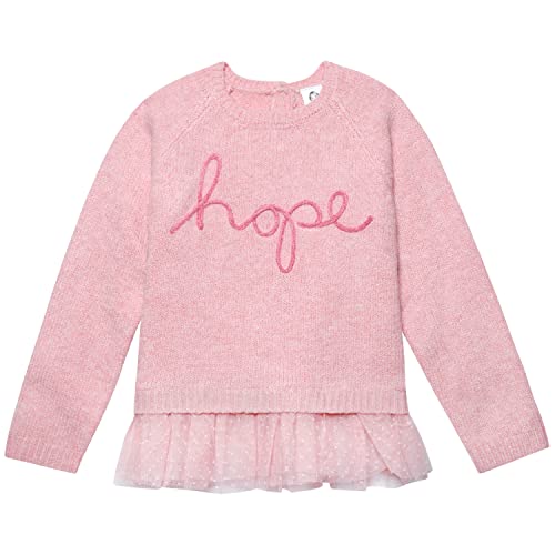 Gerber Baby and Toddler Girls Sweater with Tulle Trim, Pink, 12 Months