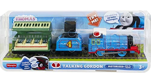 Thomas & Friends Fisher-Price Talking Gordon,battery powered motorized toy train with character sounds and phrases for preschool kids 3 years and up