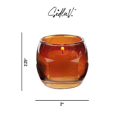 Sedlav Amber Candle Holders - Set of 6 - Great for Parties, Gifts, and Home Decor - Vintage-Inspired Design for Wedding Receptions, Centerpieces, Anniversary Celebrations, and Themed Events