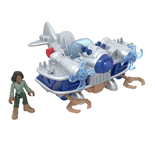Imaginext Jurassic World Dominion Kayla Watts Figure & Toy Plane, Air Tracker with Projectiles for Preschool Kids Ages 3+ Years