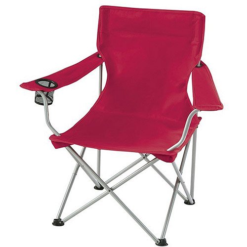 New Ozark Folding Camping Arm Chair with Drink Holder (Red)
