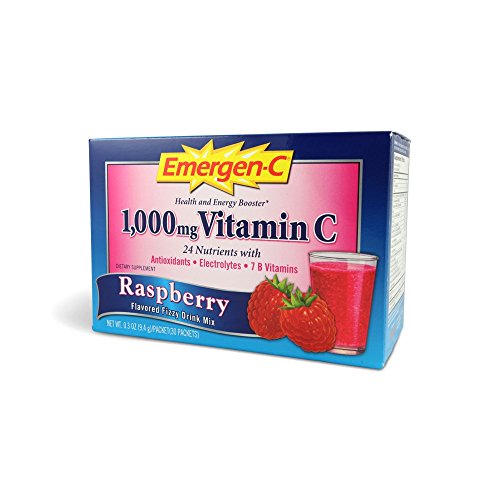 ALACER - Emergen-C 1000 mg Vitamin C Raspberry - 30 x 0.3 oz. Packets