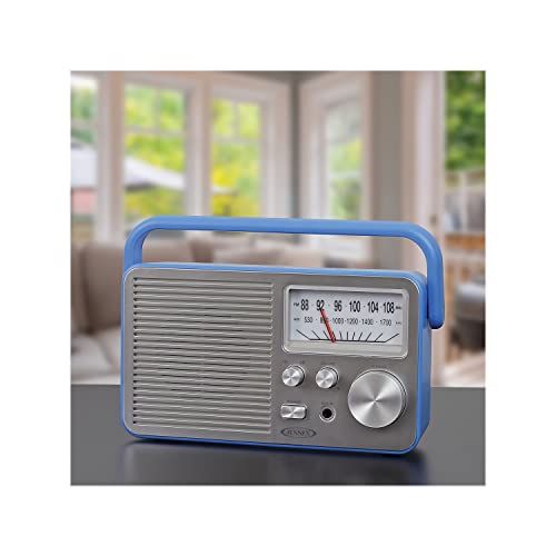 Jensen MR-750 Portable AM/FM Radio, Blue (MR-750-BL)