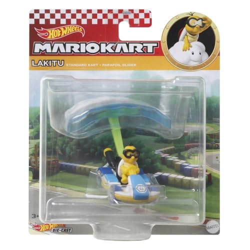 Hot Wheels Mario Kart Lakitu with Standard Kart and Parafoil Glider