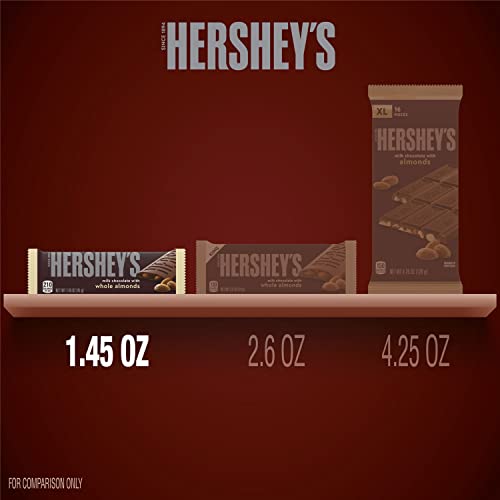 HERSHEY'S Milk Chocolate with Whole Almonds Candy Bars, 1.45 oz (36 Count)