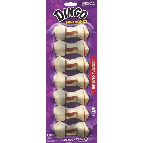 Dingo Meat in The Middle Rawhide Chew Bones Mini - 2.5