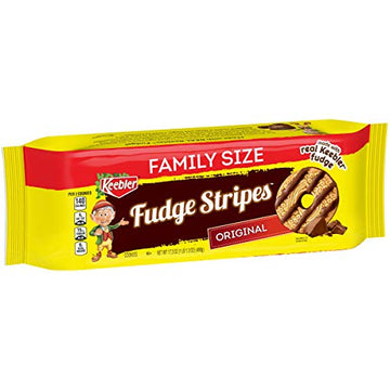 Keebler Stripes Cookies Original, Fudge, 17.3 Oz (Pack of 12)