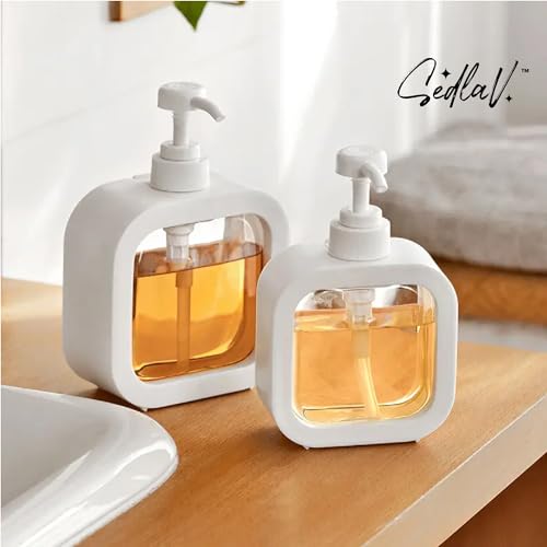 SEDLAV Generic Empty Dispenser Pump Bottle - Stylish Press Type Lotion Bottle for Kitchen & Bathroom - Easy Use Refillable Soap Dispenser/Shampoo/Laundry Liquid Storage